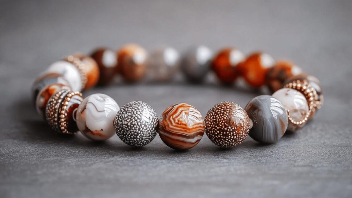 Bracelet shamballa agate du Botswana 3729 : Le bijou ethnique qui sublime vos tenues