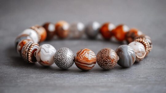 Bracelet shamballa agate du Botswana 3729 : Le bijou ethnique qui sublime vos tenues